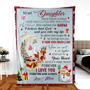 Modern Print Pattern Snowman Fleece Sherpa Blanket for Daughter - Soft and Cooling Material Christmas Blanket