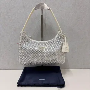 Pre-owned PRADA / Shoulder Bags Re Edition 2005 Crystal Satin Hobo Bag 21746815