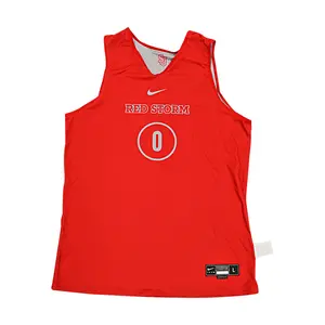 St. John's University Issued Reversible Red/Grey Practice Jersey #0