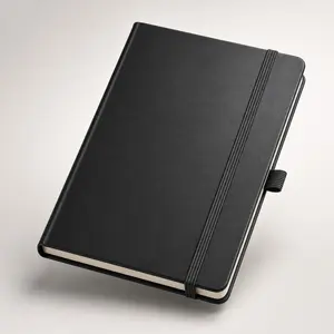 1 Pack Lined Journal Notebook for Work, 200 Pages, Medium 5.5 in x 8.3 in, A5 College Ruled, Hardcover Journaling Notebooks for Writing, Note Taking, Fit for Business Work School Home (Black)