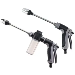 High-Pressure Car Wash Water Gun, Household Alloy Long Pole, Rubber Handle, Metal Extension, Wrapped Watering Tools