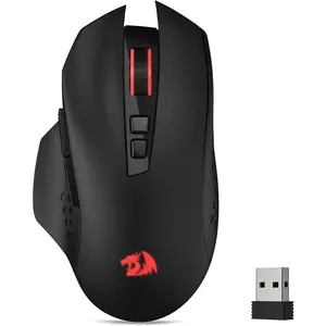 Redragon M656 Gainer Wireless Gaming Mouse, 4000 DPI 2.4Ghz Gamer Mouse w/ 5 DPI Levels, 7 Macro Buttons, Red LED Backlit & Pro Software/Drive Supported, for PC/Mac/Laptop