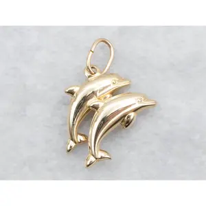 Jumping Double Dolphin Pendant