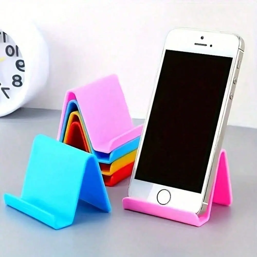 6 pack creative desktop phone holder multi functional bedside stand also works for tablets features non slip silicone base for stable grip reusable design compatible with Android and other smartphones