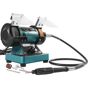 Mini Bench  with Variable Speed for Polishing, Buffing, and  Making, Small Bench Polisher and Professional Lapidary Equipment for Rocks, Metals, and