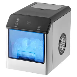 VEVOR Nugget Ice Maker, 33lbs/24H Pebble Ice Maker with Self Cleaning, Chewable Ice Maker with Ice Scoop Drip Tray, Stainless Steel Ice Machine with Convenient Ice Transfer for Home Kitchen Office