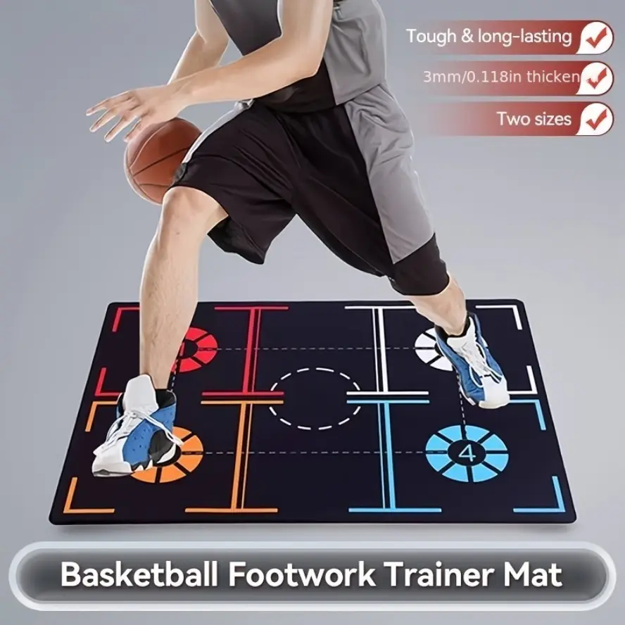 Basketball Training Mat - Non-Slip, Noise-Reducing, Durable, Long-Lasting Sports Mat with Reinforced Edges for Indoor Dribbling, Footwork & Ball Control in Garage, Bedroom, Ideal Gift for Kids, Improves Ball Control, Washable, Multi-Size, Wipe Clean