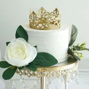 Metal Princess Crown Cake Topper 2" Matte Gold - Classy Cake Centerpiece Decor for Fairytale-Themed Birthdays Weddings & Party Decor