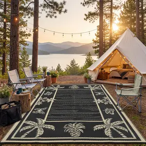Outdoor Rugs Waterproof for Patio, Reversible Plastic Straw Camping Rug Carpet, Large Area Rugs Mats for RV, Picnic, Backyard, Deck, Balcony, Porch, Beach, Garden