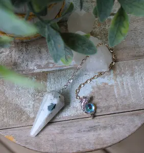 Pendulum Sterling Silver Moonstone Pendulum with Dolphin ~ New Beginnings ~