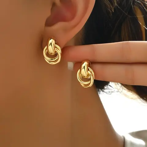 Elegant Knot Design Dangle Earrings for Women, Fashionable Minimalist Stud Earrings for Party & Daily Decor, Trendy All-match & Exquisite Vintage Jewelry for Gift