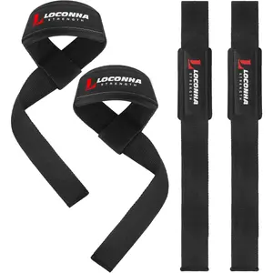 2 Pair Lifting Straps for Weightlifting, Bodybuilding, Strength Training with Neoprene Cushioned Wrist Padded - 20 inch Cotton Posture Correction Back Support Workout Accessories Women's Double Layer Waist Trainer Belt Trainer with Lumbar Support