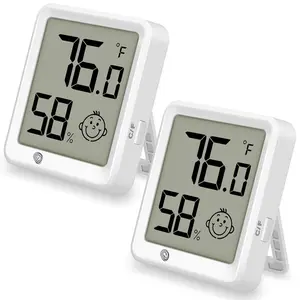 2 Pack Mini Digital Hygrometer Gauge Indoor Thermometer - LCD  Temperature with Comfort Index,Outdoor Humidity Meter for  House Office Garden and Cellar
