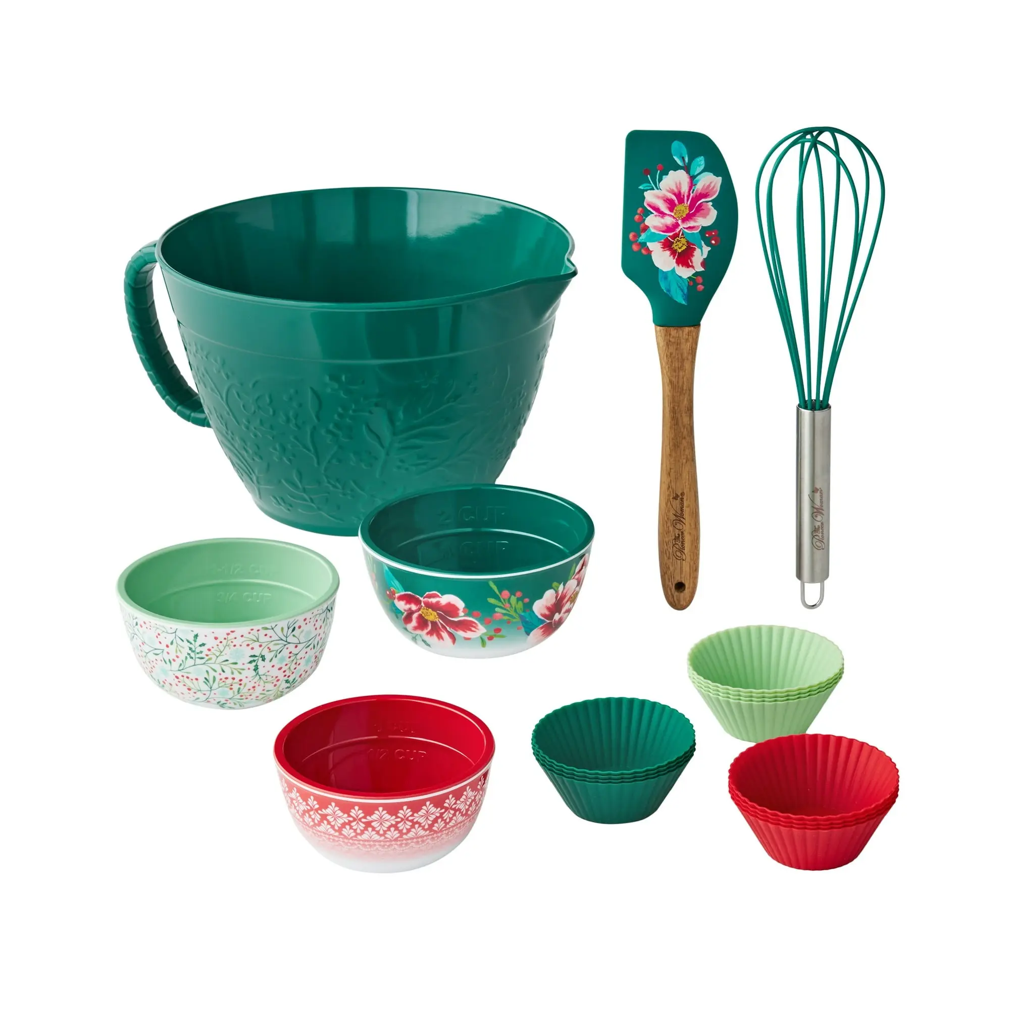 The Pioneer Woman Merry Meadow 18-Piece Melamine Nesting Batter Bowl Set, Multi-Color