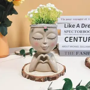 Face Planters, Unique Plant Pot for Indoor and Outdoor Plants with Drainage Hole, Loving Style for Valentine's Day, Mother's Day, and Anniversary Birthday Gifts.