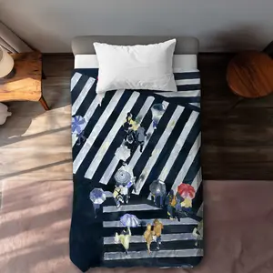 212 MAIN Twin Size Extra Long Duvet Cover Set - Main Street Scenic Print, Machine Washable Textile, Bedroom Bedding Set, Home Decor Linen Piece