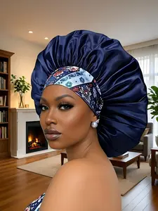 Floral Pattern Hair Bonnet for Valentine's Gift, Fashion Soft Comfortable Sleeping Hair Bonnet for Women, Braids Curly Straight Hair Hair Cap with Wide Elastic Band, Haircare