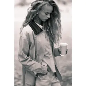 H&M Coated-collar twill jacket