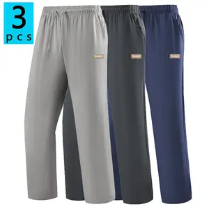 Available in packs of 1/2/3 pieces; men’s athletic long pants for all seasons; new running, fitness, and jogging pants; fashionable, trendy, versatile straight-leg casual men’s long pants; suitable for spring and summer outdoor everyday wear; men’s casual