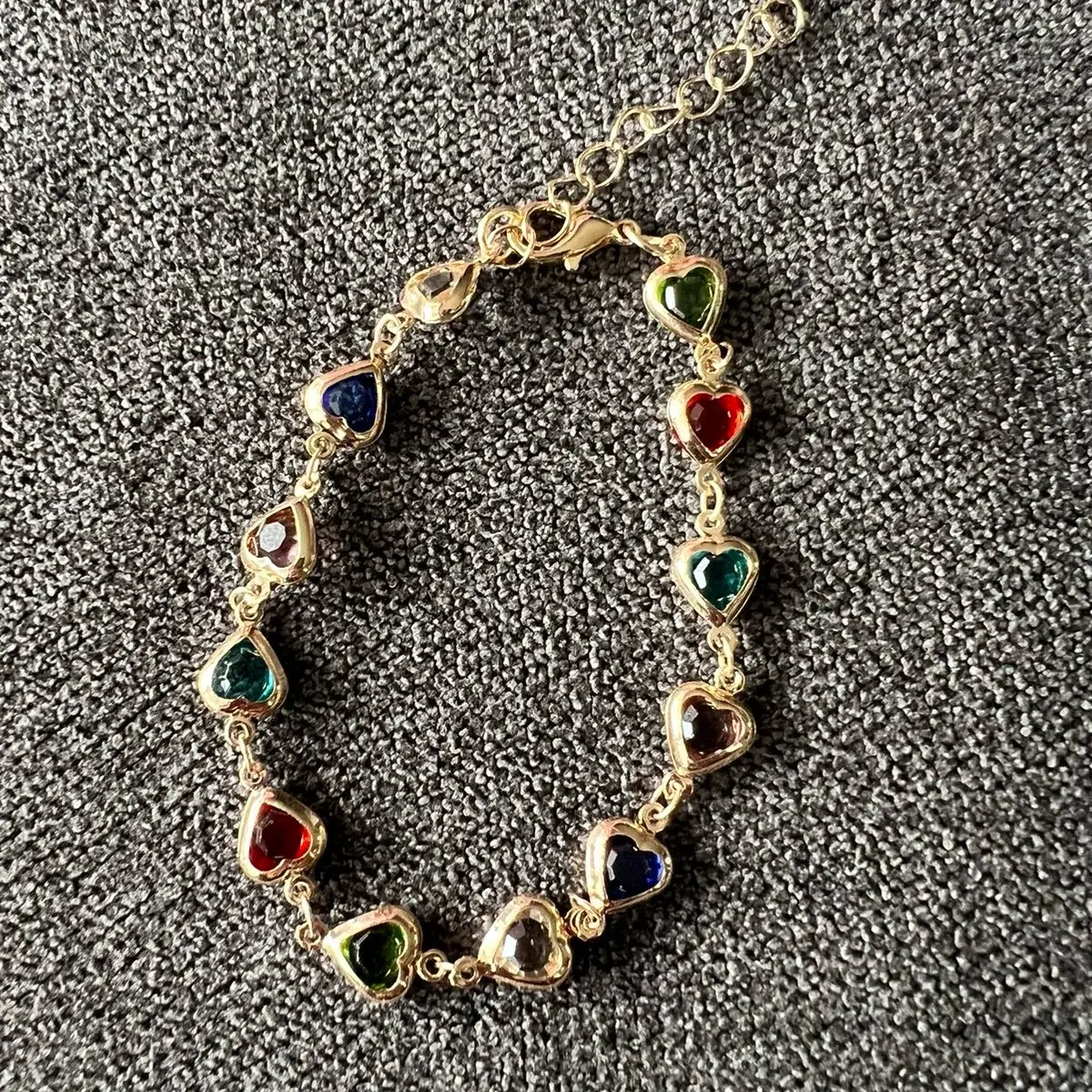 Multi colored heart adjustable bracelet