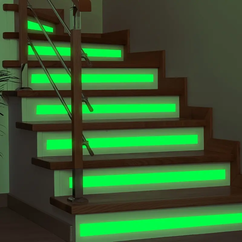 Luminous Self-adhesive PVC Sticker for Stair Treads, Door and Window Frames and Walls - Removable Bohemian Decal with Luminous Lines, No Residual Stickiness, Installation Size (1.57 Inches X 39.37 Inches/ Roll)