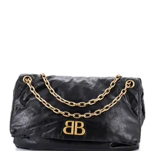 Pre-owned Balenciaga Leather Shoulder Bags Monaco Chain Flap Shoulder Bag Large by Rebag