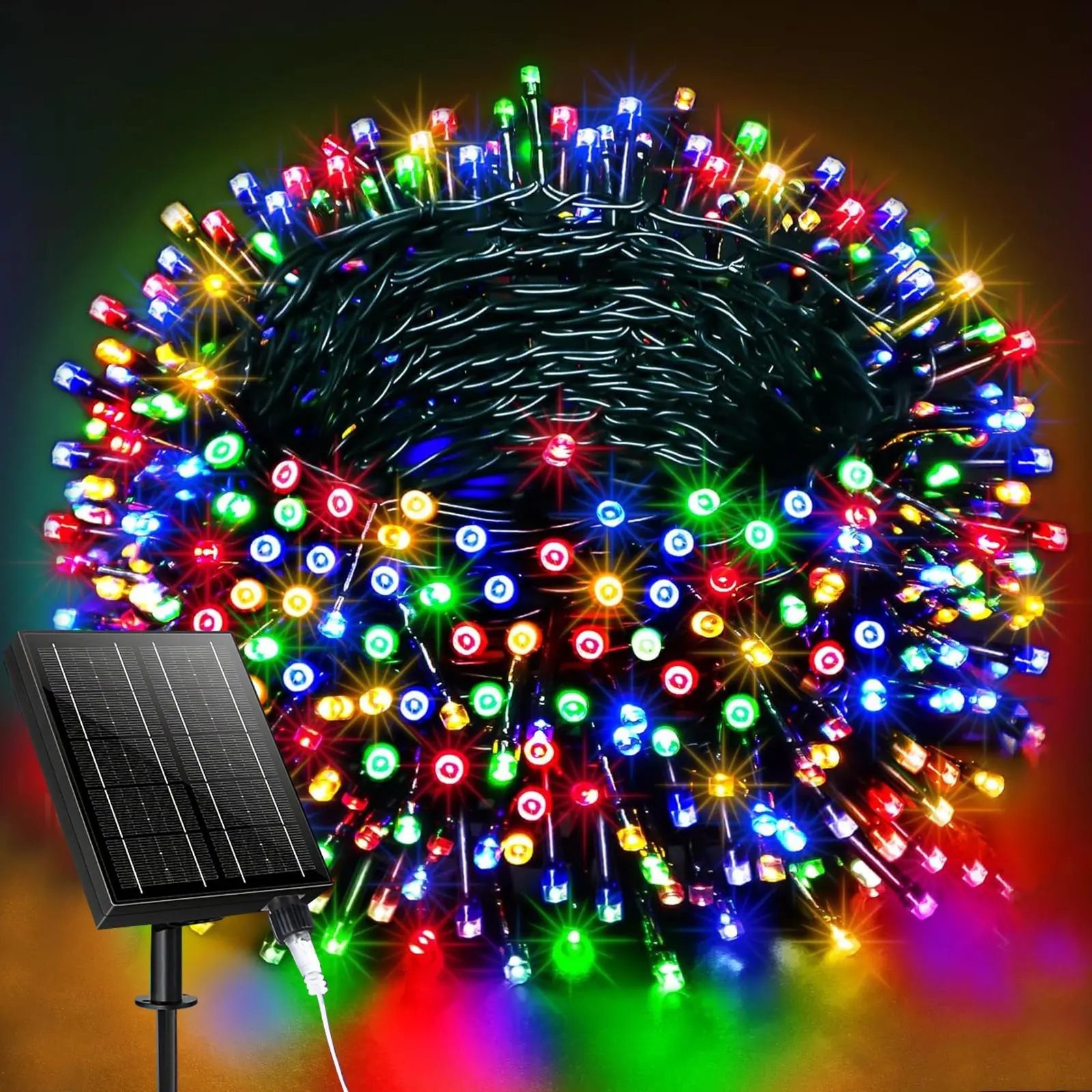 Pubsop 85FT 240LED Solar String Lights, Outdoor Waterproof LED Fairy Lights, Strobe Light, Colorful Ambient Light For Home Garden Patio Party Decor christmas  lights home garden