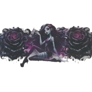 UVDTF Cup Wrap with Vibrant Floral Design and Unique Character for Custom Snowglobe Tumblers UVDTF Technology Ensures Vivid and Lasting Print