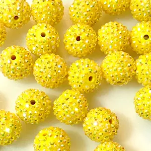 20mm Yellow Mellow Rhinestone Beads | Fancy Rhinestone Beading for Jewelry Making