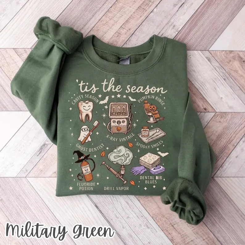 Dental Office Halloween  Vintage Graphic Sweatshirt