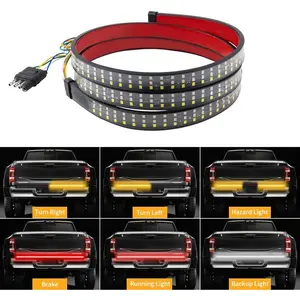 1797 Tailgate Light Bar LED Tail Brake Backup Reverse Turn Signal Running Strip for Truck Bed Pickup Trailer Cargo SUV RV Van Red Amber Yellow White 60in 12V