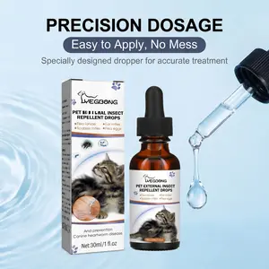 Pet Flea, Tick & Lice Removal Drops - 100% Safe Natural Skin Care Solution for Dogs & Cats, Pest Repellent Control Treatment
