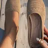 Women's New Comfortable Flyknit Slip-On Flat Shoes, Breathable Mesh Upper, Soft and Elastic Material, Non-Irritating, Non-Pressing, Casual Fashionable Flats