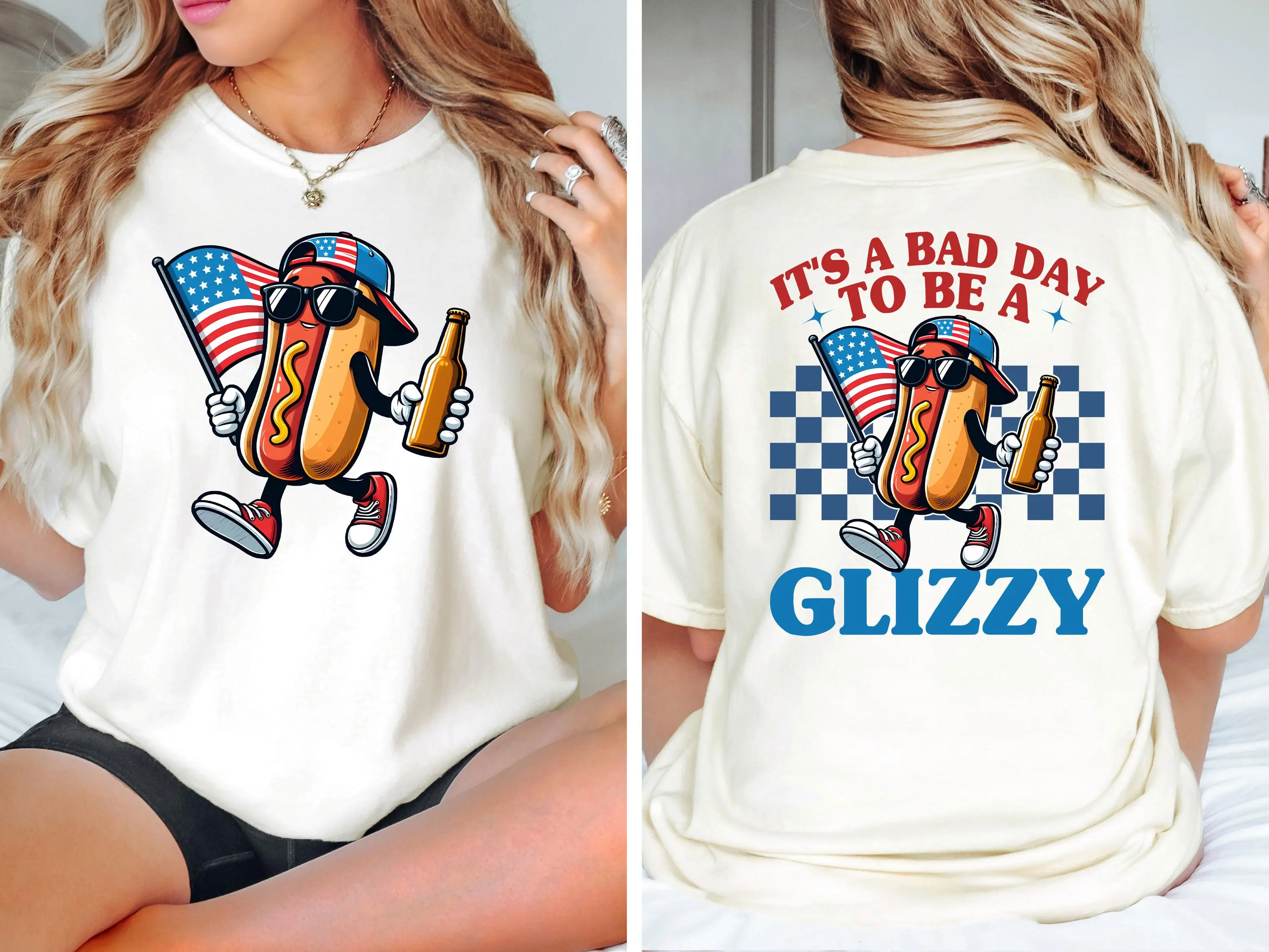 Funny Hot Dog Shirt, It's A Bad Day To Be A Glizzy Shirt, Makes Me Want A Hot Dog Real Bad Shirt, Independence Day Tee,Hot Dog Lover T-Shirt