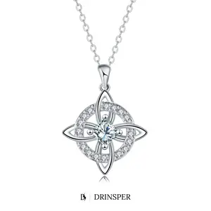 DRINSPER Witches Knot Cubic Zirconia Necklace Hecate Goddess of Witches with Celtic Knot Design Necklace Goddess Jewlery Collar De Amuleto De Proteción Pendientes Copper with Aritificial Gemstone Cubic Zirconia Fashion Jewelry Accessories Gift for Women