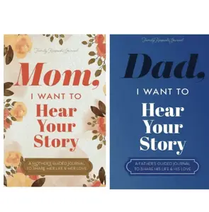 Dad and Mom I Want To Hear Your Story Leather Journal - A Father's Mother's Guided Journal To Share His Life Memories - Great Gift for Father's Day, Mother's Day, Birthday, and All Holidays 250 Expertly Created Questions