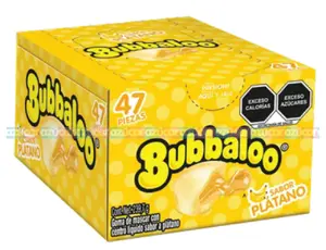 Adams Bubbaloo Banana Bubble Gum 32/47ct