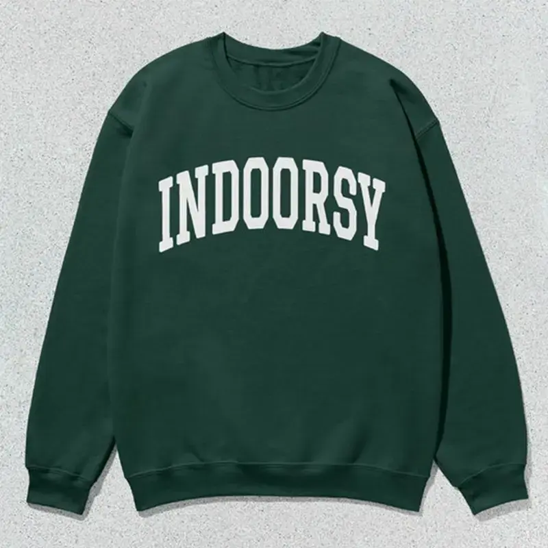 Indoorsy Sweatshirt, Collegiate Homebody Crewneck, Cozy Introvert Travel Pullover, Coastal Aesthetic Unisex Sweater, Vacation Lounge Top