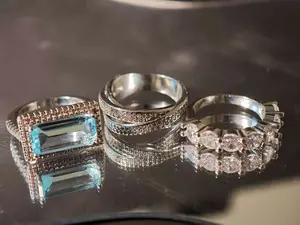 3PCS Stackable Ring Set for Women | Emerald Cut Aquamarine Color CZ Iced Out Ring | Hypoallergenic No Tarnish Copper Ring for Daily Wear Party