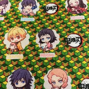 Chibi Demon Slayer Anime Fabric by the Half Yard 18"x57"