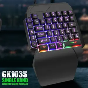 35keys One Handedly Single Hand Mini Gaming Keyboard Usb Ultra-slim Wired Backlight Keyboard for Laptop Desktop PC Smartphone