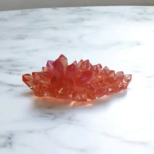 Redish Orange Resin Crystal Cluster for Home Decor