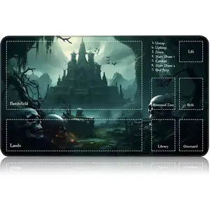 [Sale off up to 65%][Free Ship] Wave card Playmat Game Mat350*600*2MMfor MTG  CCG RPG Trading Card Inked Game Playmats Smooth Rubber Surface Battle Game