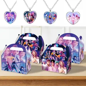 Devil Themed Paper Boxes, 12-pack - 2 designs (6 of each), includes 4 necklaces. Perfect for party stuffing, birthday supplies, and decorative gifts.