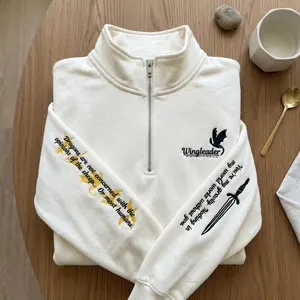 Basgiath War College Embroidered Quarter Zip Sweatshirt, Fourth Wing Riders Quadrant, Fantasy Reader Gift