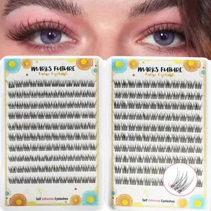 240pcs Self-Adhesive False Eyelashes, Eyelash Extensions, Fish Tail Natural Cartoon Eye Segment Lashes, Dense C Curl, Recyclable, Large Capacity, New Users Friendly, Lightweight Natural Eyelashes