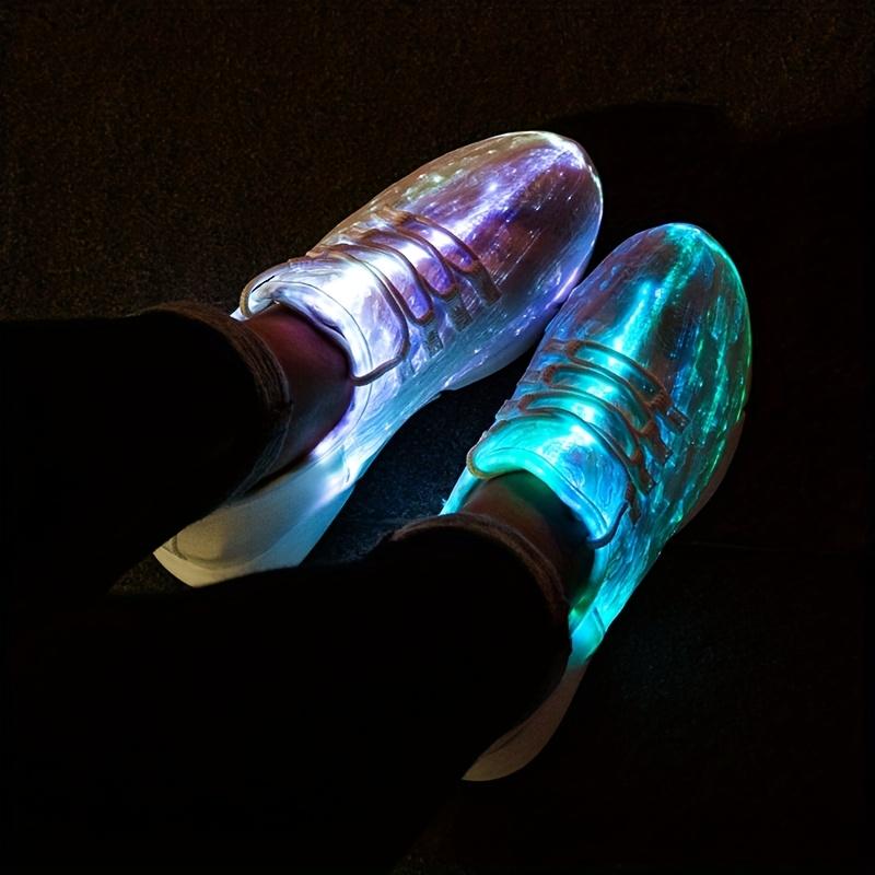 Men's and women's fashionable sports shoes with colorful flashing lights, rechargeable and breathable, suitable for parties, outdoor sports, weddings and daily wear, casual shoes, lace-up style, modern shoes colorful shoelace Men's and women's fashionable sports shoes with colorful flashing lights, rechargeable and breathable, suitable for parties, outdoor sports, weddings and daily wear, casual shoes, lace-up style, modern shoes colorful shoelace