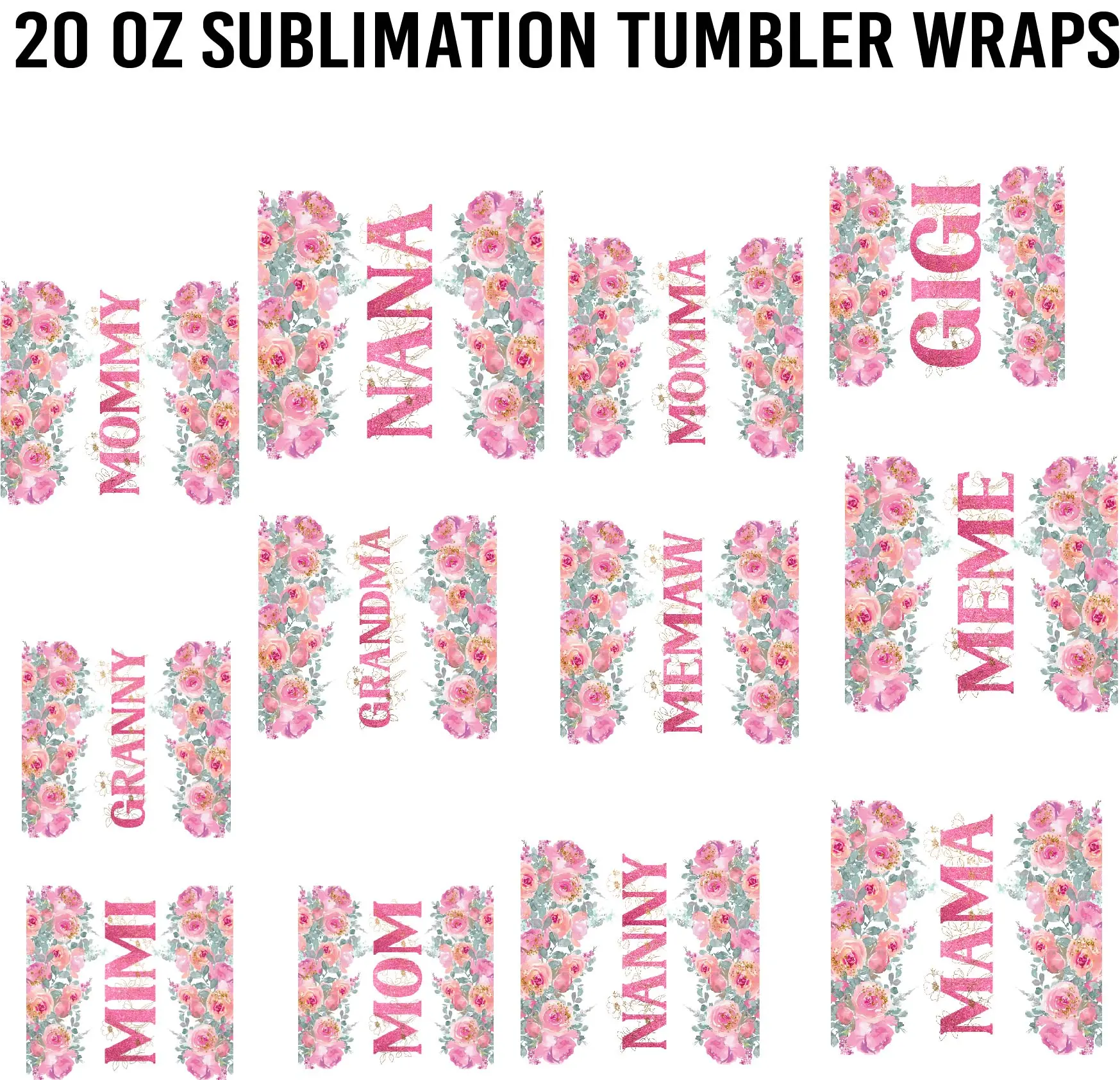 Sublimation Tumbler Wraps for 20 oz Drinkware Personalization
