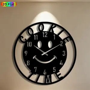 1pc Smile Clock Metal Wall Art, Whimsical Smile Clock Statue Mural, Ideal Gift for New Year, Easter, Home Decor Enthusiasts, Weather-Resistant Metal Wall Decor Wall Sculptures, Perfect for Living Room Wall & Garden Fence Smile Clock Enthusiasts