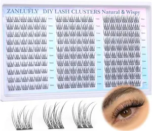 Lash Clusters Wispy Clusters CC Curl Cluster Lashes zanlufly Individual Lashes 180Pcs Eyelash Extension 10-12MM DIY Lash Extension